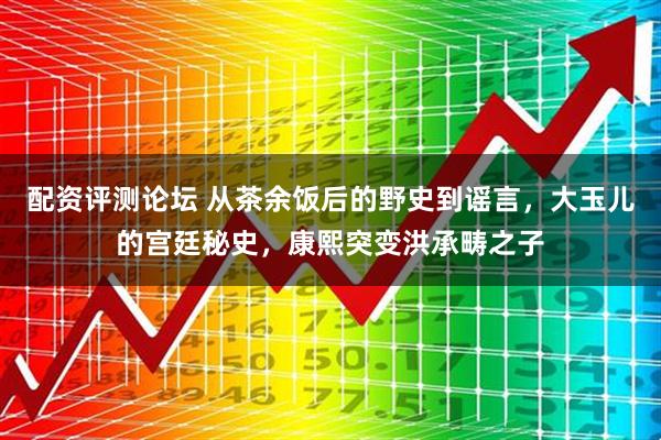 配资评测论坛 从茶余饭后的野史到谣言，大玉儿的宫廷秘史，康熙突变洪承畴之子